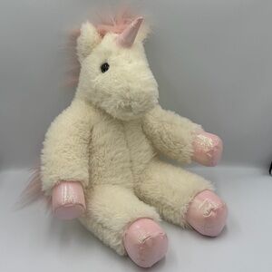 Vermont Teddy Bear Oh So Soft Unicorn stuffed animal Cream Pink Limited Sold Out